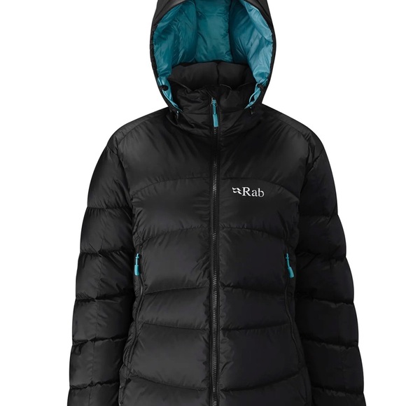 Rab Women's Black Puffer Jacket with Blue Accents - Picture 1 of 9